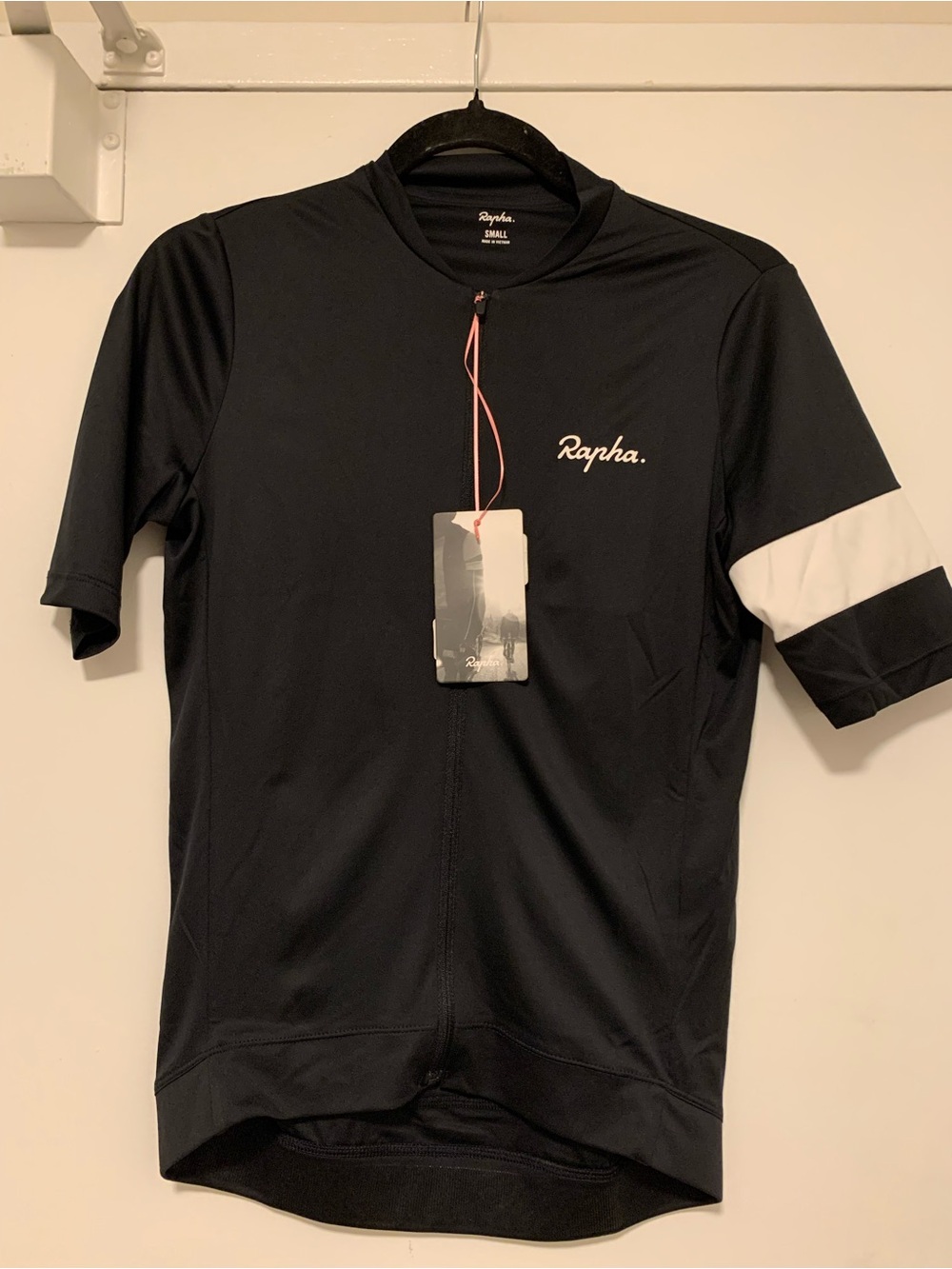 Rapha Black Swim Rash Guard with White Sleeve Stripe